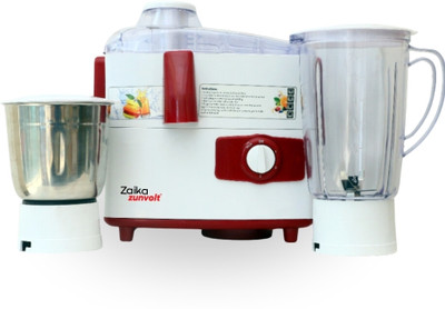 ZunVolt 500 Watt 18000 RPM 500 W Juicer Mixer Grinder(Zaika | 2 Jars | White, Assouline Red)