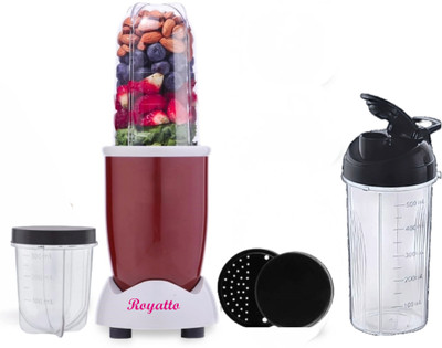 Royatto 500 W Nutri-Blender black Electric Whisk, Hand Blender(Nutri-Blend, Mixer-Grinder, Blender, SS Blades, 3 Unbreakable Jars, 500 W Juicer)