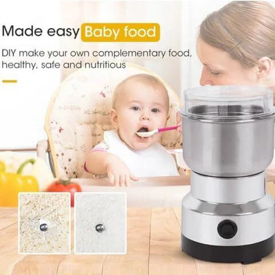Udghosh Creation Grinder Baby Food Grinder Coffee Grinder Chutney Grinder Masala Grinder Spice 200 W Mixer Grinder(2024 Mixer Grinder Mini Electric Small Grinder Mini Mini Electric Grinder Small | 1 Jar | Silver)
