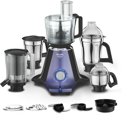 Preethi Zodiac 750 W Juicer Mixer Grinder(Zodiac Glitter MG 264 including Masterchef Jar, Super Extractor | 5 Jars | Lavender/Black)