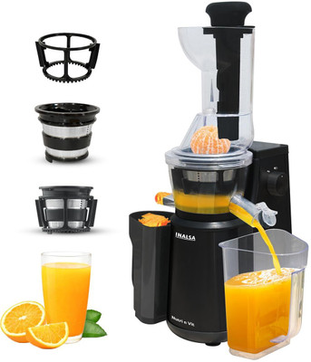 Inalsa Professional Cold Press 400 W Juicer(Nutri N Vit | 1 Jar | Black/Silver)