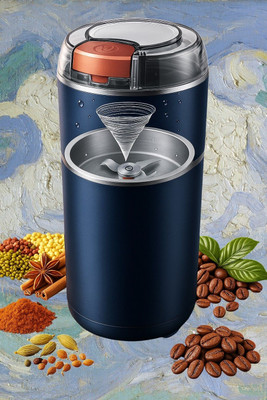 Praaj Mini Electric Masala Grinder – Premium Grinder for Dry Spices, Nuts & Seeds 300 W Juicer Mixer Grinder(Multifunctional Grinder – Multipurpose Grinder for Dry Spices, Nuts & Seeds | 1 Jar | Blue)