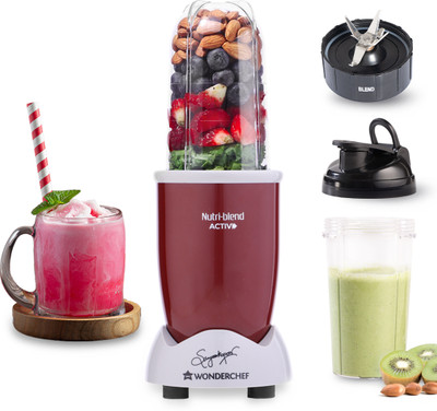 WONDERCHEF Nutri-blend 500 W Juicer Mixer Grinder(Nutri-blend Activ, 22000 RPM, | 2 Jars | Red)