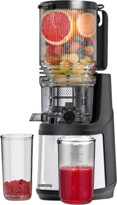 Canoly Cold Press Slow Juicer, Slow Masticating Juicer Machine, Easy to Clean 350 W Juicer(CNLY-CPJ-JE37B-NEW | 2 Jars | Light Silver)