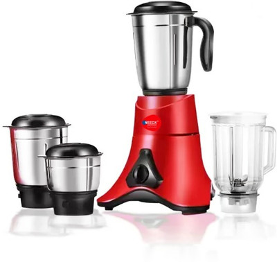 NEEDX Mixer_Red_4 700 W Juicer Mixer Grinder(Mixer Grinder 700 W | Mixie For Kitchen 4 SS Jar Adjustable Speed Control | 4 Jars | Red)