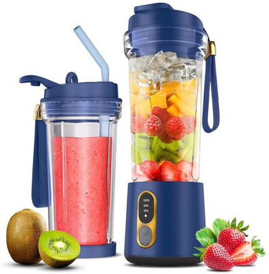 HOMEBASIC Portable Blender Juicer for Kitchen Smoothies Juices Shakes Crushing Ice 500ML 300 W Juicer Mixer Grinder(HB-R100-1 | 1 Jar | Luxury Blue)