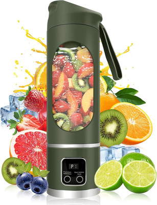 geeo Personal Electric 12-Blade Portable Juicer – USB Rechargeable 40 W Juicer(HS-860 | 1 Jar | Green)