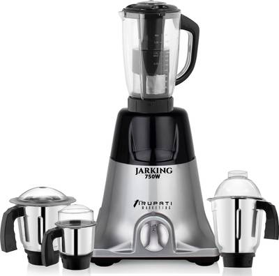 Jarking Nexon Mixer Grinder with 3 Stainless Steel and Juicer Jars (Chutney Jar, Liquid Jar, Dry Jar and Juicer Jar ) TA23 750 Mixer Grinder (4 Jars, Black Silver)