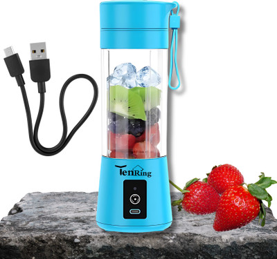 Tenring 380ml USB Rechargeable Blender – Mini Juicer Cup, Personal Smoothie Maker 150 W Mixer Blender(USB Portable Blender 380ml – Rechargeable Personal Smoothie Maker, 6 Blades | 1 Jar | Multicolor)