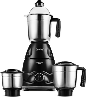 Prestige Plus 750 W Juicer Mixer Grinder(ATLAS PLUS | 3 Jars | with Flow Breaker Design | Black, Grey)
