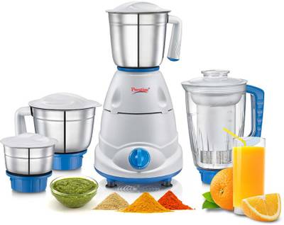 Prestige Plus Atlas 750 W Juicer Mixer Grinder (4 Jars, Blue, White)