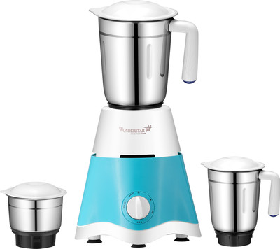 Wonder Star MIXER GRINDER 500 W Juicer Mixer Grinder(MIXER GRINDER 500W BLUE | 3 Jars | Blue, White)