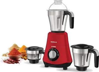 HAVELLS Hydro 750 W Mixer Grinder(Hydro 750 W Mixer Grinder | 3 Jars | Red)