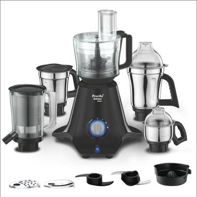 Preethi MG-218 Zodiac 750 Juicer Mixer Grinder (5 Jars, Black/Light Grey)