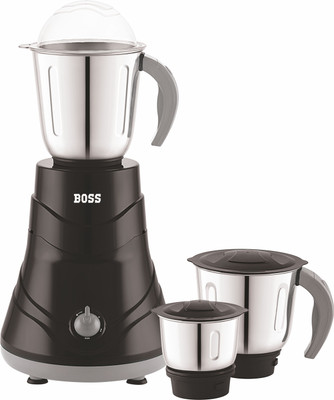 BOSS 3-Speed with Overload Protection 750 W Mixer Grinder(Alpha Mixer Grinder 750-Watt | 3 Jars | Black)