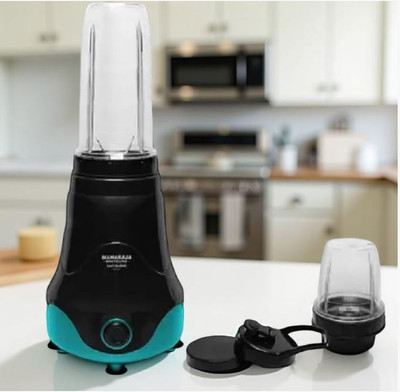 MAHARAJA WHITELINE Easyblend Personal Blender –300W, 2 Jars, Black & Teal,Portable Smoothie Maker** 300 W Juicer Mixer Grinder(Easyblend-------------02 | 2 Jars | Black, Turquoise Blue)