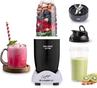 WONDERCHEF Activ 500 W Juicer Mixer Grinder(Nutri-Blend Activ | 2 Jars | Black)