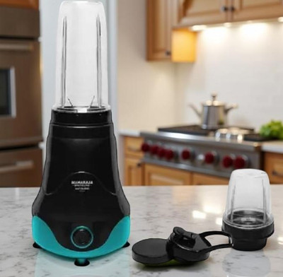 MAHARAJA WHITELINE Easyblend Personal Blender –300W, 2 Jars, Black & Teal,Portable Smoothie Maker** 300 W Juicer Mixer Grinder(Easyblend-------------06 | 2 Jars | Black, Turquoise Blue)