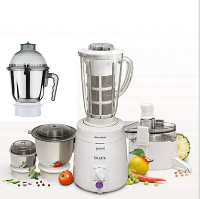 SUJATA MULTIMIX 900 W Juicer Mixer Grinder(MULTIMIX With DOOM Jar | 5 Jars | White)
