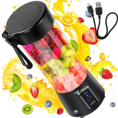Tenring Rechargeable USB Portable Blender for Smoothies and Shakes 150 W Juicer(USB Portable Blender, Rechargeable Personal Smoothie Blender for Shakes & Juices | 1 Jar | clear,black)