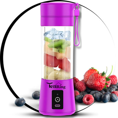 Tenring Portable USB Smoothie Blender | Cordless Rechargeable Juicer for Quick 105 W Mixer Blender(USB Blender Juicer | 6-Blade Rechargeable Mini Smoothie Maker | Leakproof Design | 1 Jar | Purple)