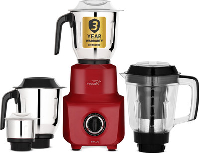 V-Guard Brillio 750 W Juicer Mixer Grinder(Brillio | 4 Jars | Red)