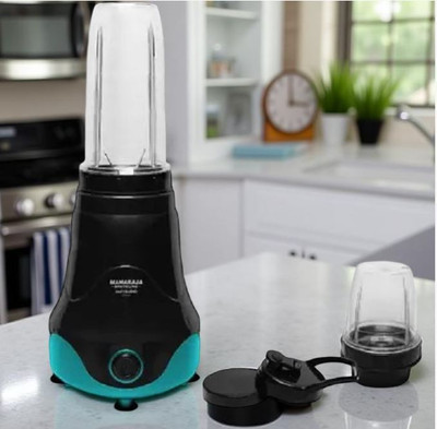 MAHARAJA WHITELINE Easyblend Personal Blender –300W, 2 Jars, Black & Teal,Portable Smoothie Maker** 300 W Juicer Mixer Grinder(Easyblend-------------03 | 2 Jars | Black, Turquoise Blue)