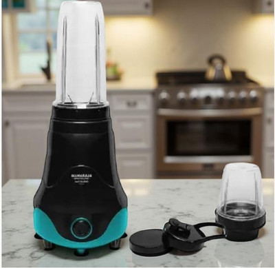 MAHARAJA WHITELINE Easyblend Personal Blender –300W, 2 Jars, Black & Teal,Portable Smoothie Maker** 300 W Juicer Mixer Grinder(Easyblend-------------05 | 2 Jars | Black, Turquoise Blue)