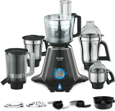 Preethi Zodiac 750 W Juicer Mixer Grinder(MG-218 | 5 Jars | Black/Light Grey)