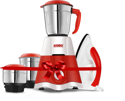 JAIA Stylie 550 W Mixer Grinder(Stylie Mixer Grinder With Combo Offer 1000 Watt Iron and 3 Jars Color Red&White | 3 Jars | Red, White)