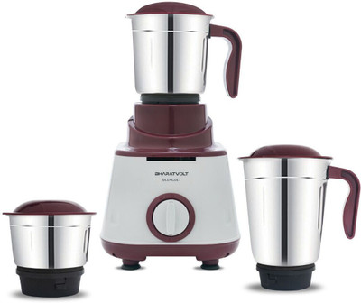 BharatVolt Blendjet 500 W Mixer Grinder(BVMG5000008 | 3 Jars | Burgundy)