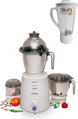 SUJATA with Extra Blender (Juicer) jar 900 W Juicer Mixer Grinder(DYNAMIX | 4 Jars | White)
