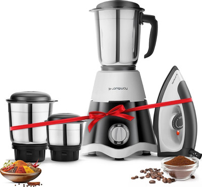 Longway Super Dlx 700 W Juicer Mixer Grinder(Super | 3 Jars | Black, Grey)