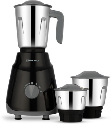 BAJAJ GX1 Ninja Series 500 W Mixer Grinder(410639 | 3 Jars | Black/Grey)