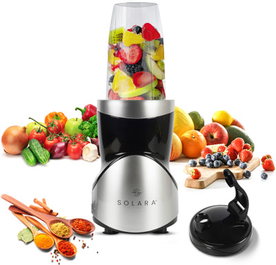 Solara Blendeasy 400 W Juicer Mixer Grinder(SOL-BLN-122 | 1 Jar | Blender for Smoothies and Juices | Silver)