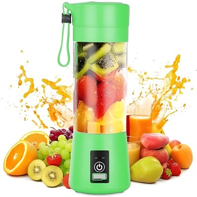 Aseenaa 6 Blade Mini Rechargeable Juicer Blender For Juices, Shakes & Smoothies 380ml Portable Juice Blender 50 Juicer (1 Jar, Green Juicer)