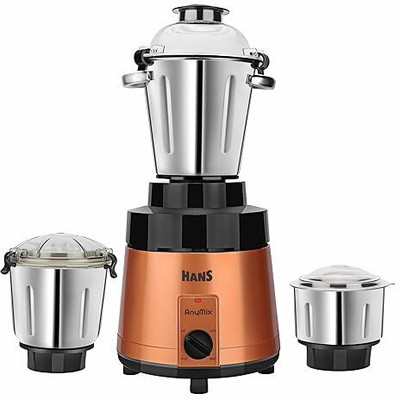 HANS AnyMix Pro 1800 Watts, Heavy Duty Mixer Grinder for Home 1800 W Mixer Grinder(AnyMix Pro 1800 Watts, Heavy Duty Mixer Grinder for Home | 3 Jars | Black, Copper)