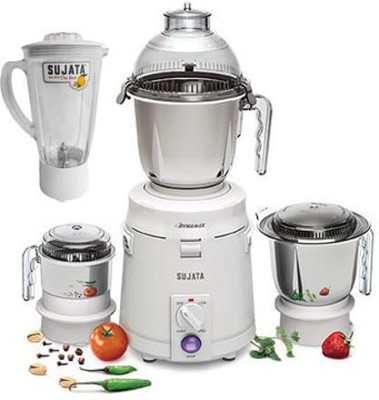 SUJATA by SUJATA dynamix Blender Plastic Jar 900 W Mixer Grinder(dynamix Blender Plastic Jar | 4 Jars | White)