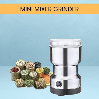 YAROH Grinder_1 200 W Mixer Grinder(Mini Mixer Grinder & Coffee Maker for Kitchen Masala, Onion, Garlic & FruitE289 | 1 Jar | Silver)