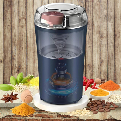 Praaj 300 W Mini Electric Blue Grinder for Spices ,Coffee Beans & Dry Fruits 300 W Mixer Grinder(300 W Mini Blue Grinder for Spices ,Coffee Beans & Dry Fruits | 1 Jar | Blue)
