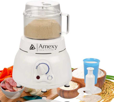 Amexy Aata Kneader 550 W Mixer Blender(Atta Kneader/Chopper for vegetables | 1 Jar | White)