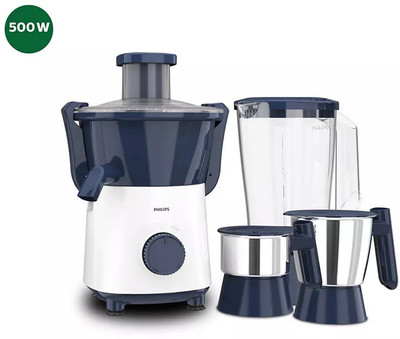 PHILIPS HL7568/00 Juicer Mixer Grinder 500W Black and White 500 W Juicer Mixer Grinder(HL7568/00 Juicer Mixer Grinder 500W Black and White | 3 Jars | Black and White)