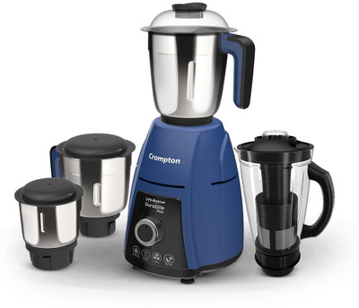 Crompton With Vent-X Technology,Powertron Motor,5 Year warranty On motor 800 W Mixer Grinder(Elite Plus 800Watt 4 Jar | 4 Jars | Blue)
