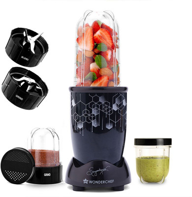 WONDERCHEF Nutri-Blend Photon 400 W Juicer Mixer Grinder(Nutri-Blend Photon | 4 Jars | Jet Black)