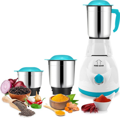 HOME SAVER Stainlees Steel Jar For Chutney, Grinding Mixing and Juicing | 550 W Mixer Grinder(550watt Multi-Functional Kinetic Juicer Mixer Grinder With 3 Sharp | 3 Jars | CD Green)