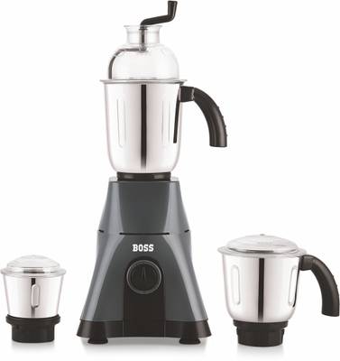 BOSS Cyclone-NX 750-Watt 3-Speed with Overload Protection 750 Mixer Grinder (3 Jars, Grey)