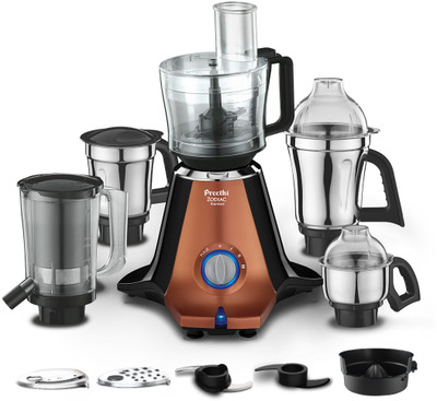 Preethi Zodiac 750 W Juicer Mixer Grinder(Zodiac Stardust MG 265 including Masterchef Jar, Super Extractor | 5 Jars | Copper/Black)