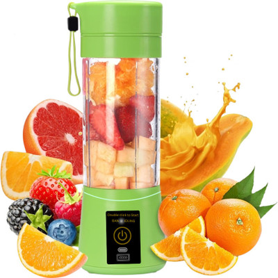 aliqsha Portable Electric USB Juicer Blender 380ml | 6Blade Rechargeable Smooth Maker | 450 W Juicer(Porable Juicer | 1 Jar | Green)