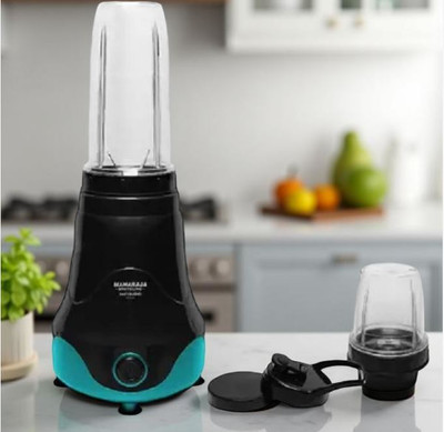 MAHARAJA WHITELINE Easyblend Personal Blender –300W, 2 Jars, Black & Teal,Portable Smoothie Maker** 300 W Juicer Mixer Grinder(Easyblend-------------04 | 2 Jars | Black, Turquoise Blue)
