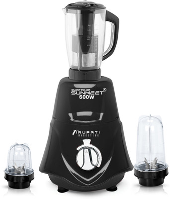 Silentpowersunmeet Rocket TR3J319 600 W Mixer Grinder(600W Rocket Mixer Grinder with 2Bullets, Juicer Jar (Juicer, 350ML, 530ML Jars) | 3 Jars | Black)